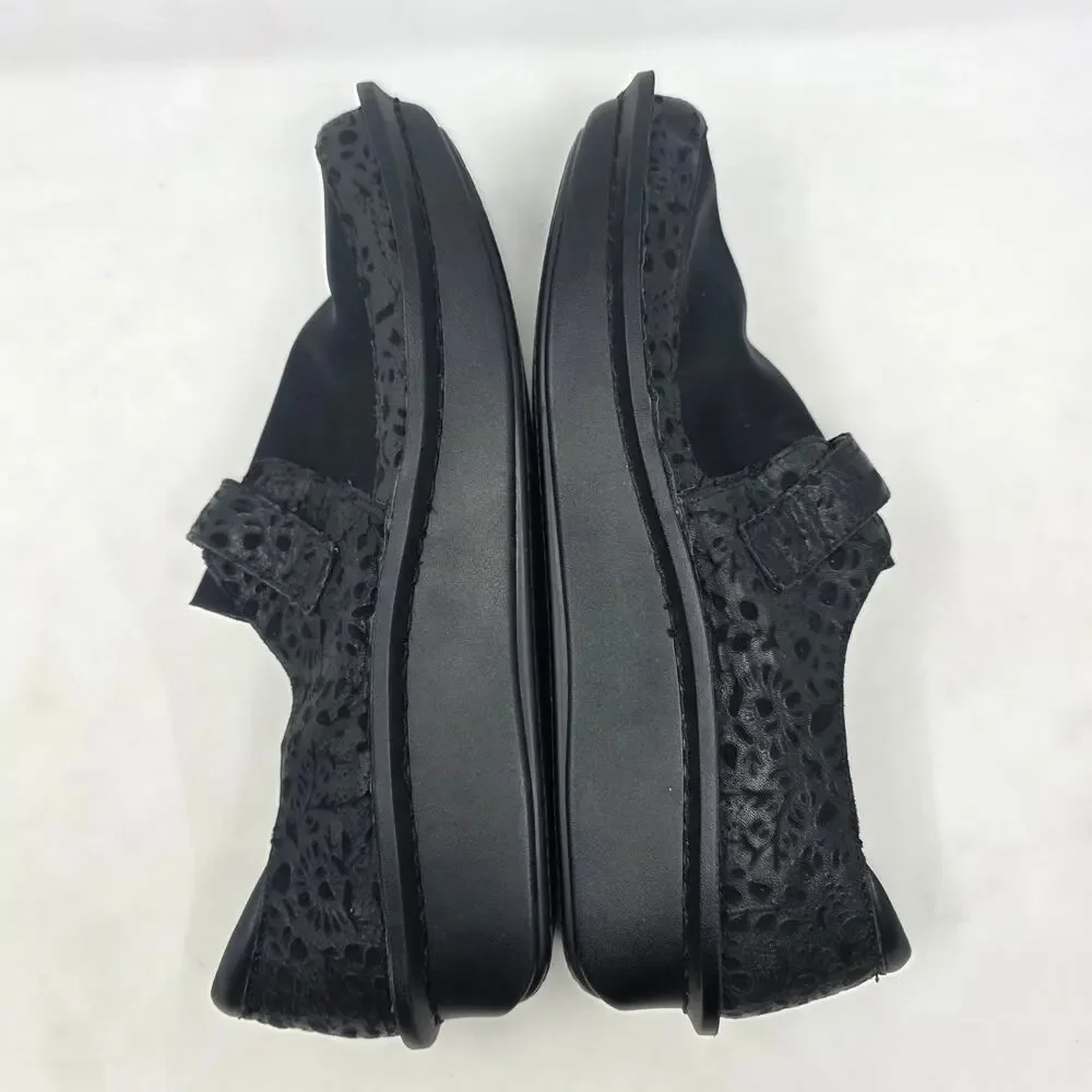 Alegria Black Leather Comfort Walking Shoes Hook & Loop Women’s Size 13
